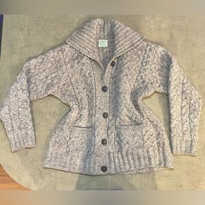 Vintage Wool Aran Cardigan Knit Sweater L Ireland